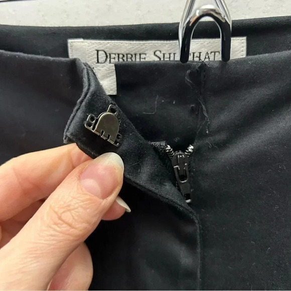 Melanie Lyne Wide Straight Leg Trouser Pants Beaded Laser Cut Black Size 6 - Picture 8 of 16